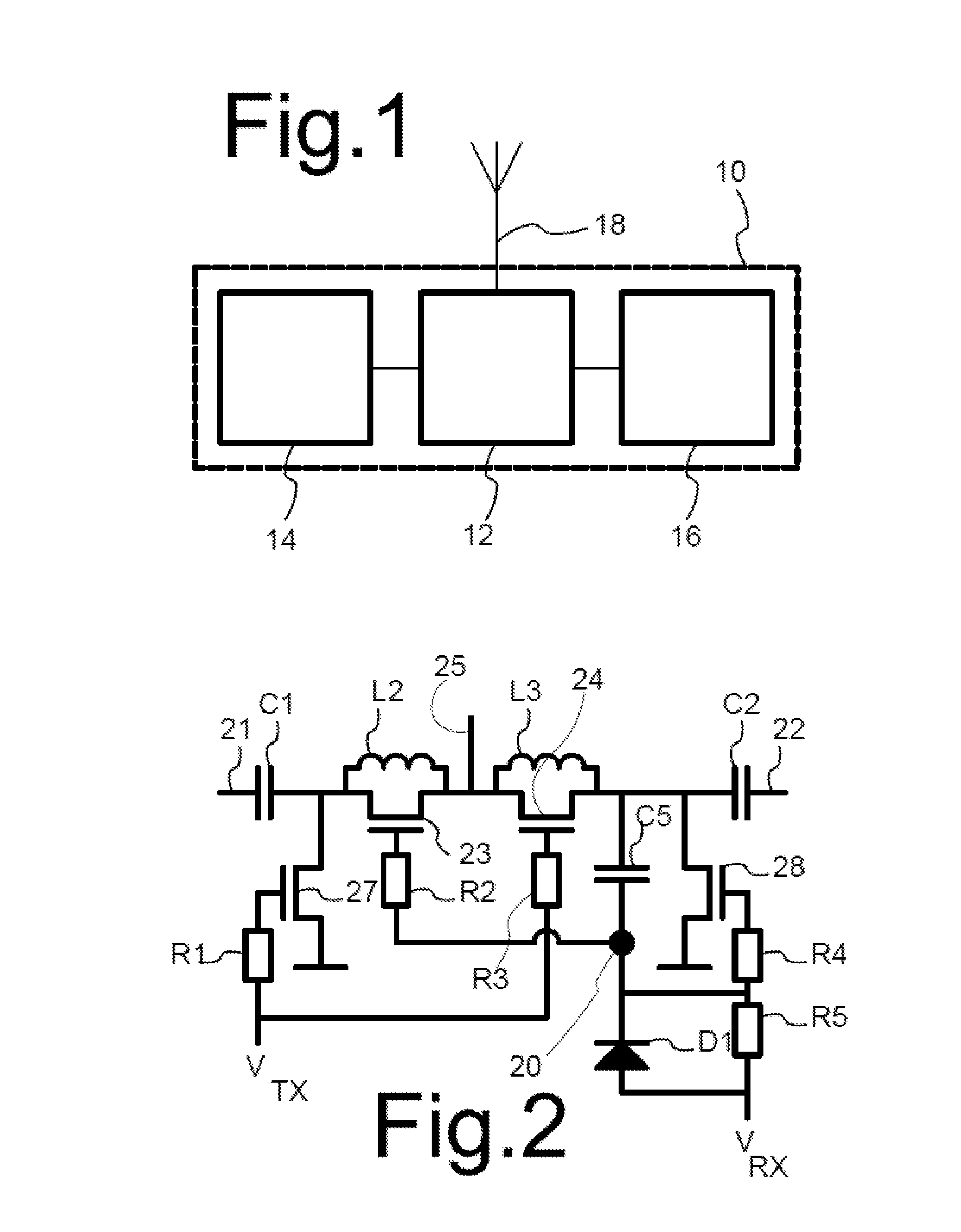 RF device with a transmit/receive switch circuit