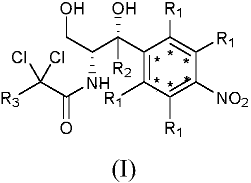 Synthetic method for stable isotope labeled chloramphenicol