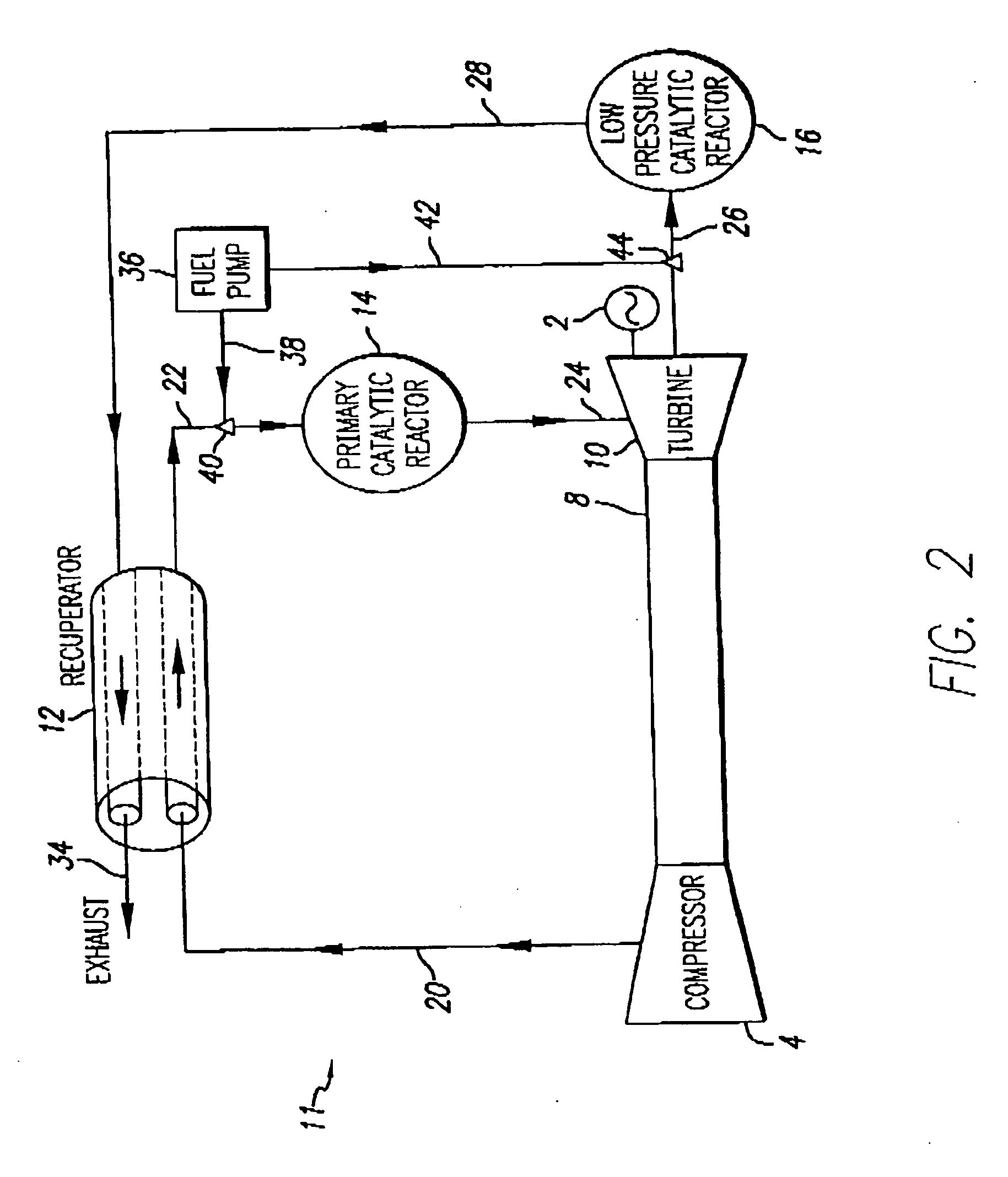 Integrated turbine power generation system with catalytic reactor