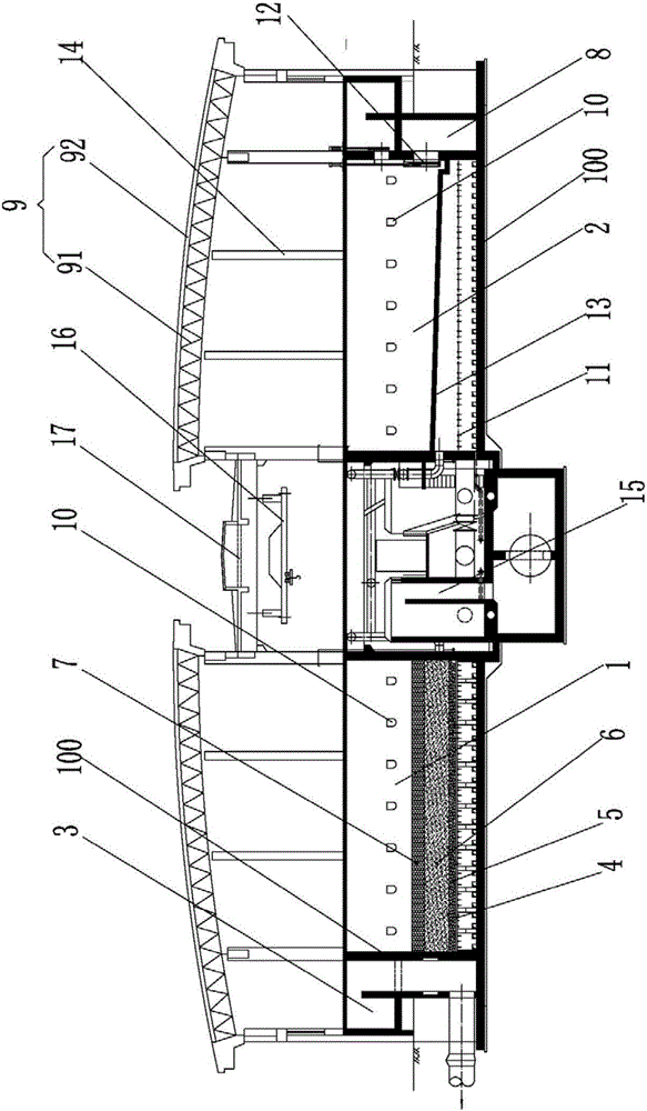 Carbon-sand filter tank and construction method for anti-corrosive coating of carbon-sand filter tank