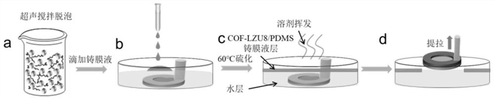 Method for preparing porous nanoparticle/polydimethylsiloxane membrane through water surface spreading