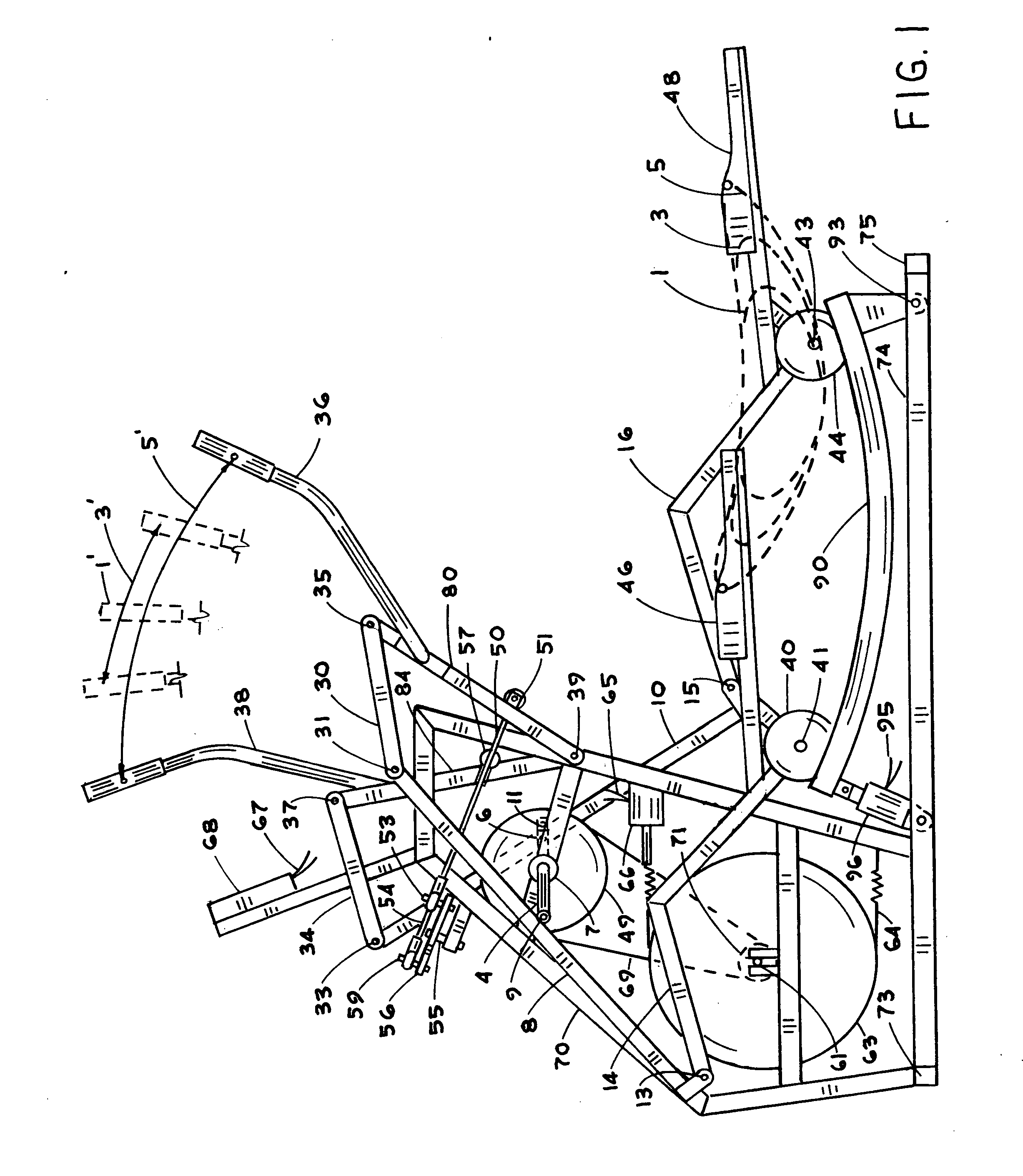 Free pace elliptical exercise apparatus