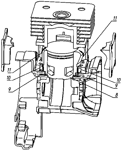 Scavenging boost structure of two-stroke engine