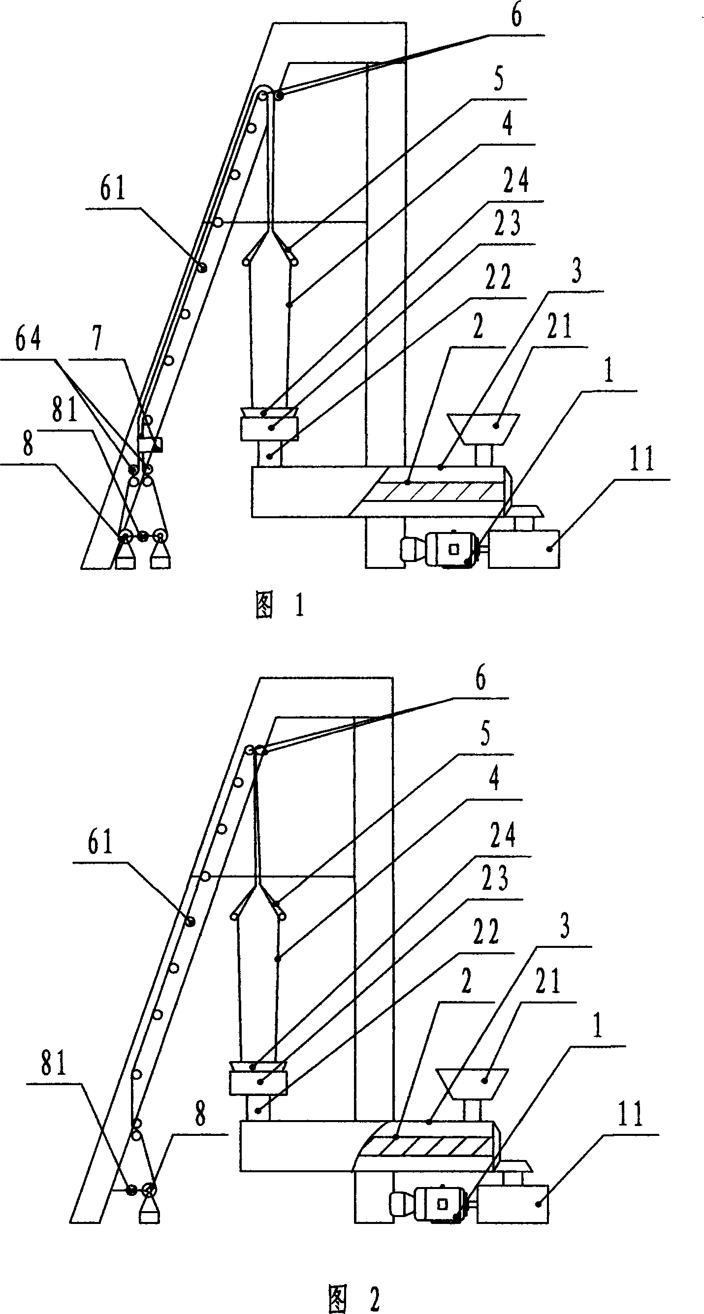 Double-layer composite production method for plastic film sheet material on blowfilm machine and equipment thereof