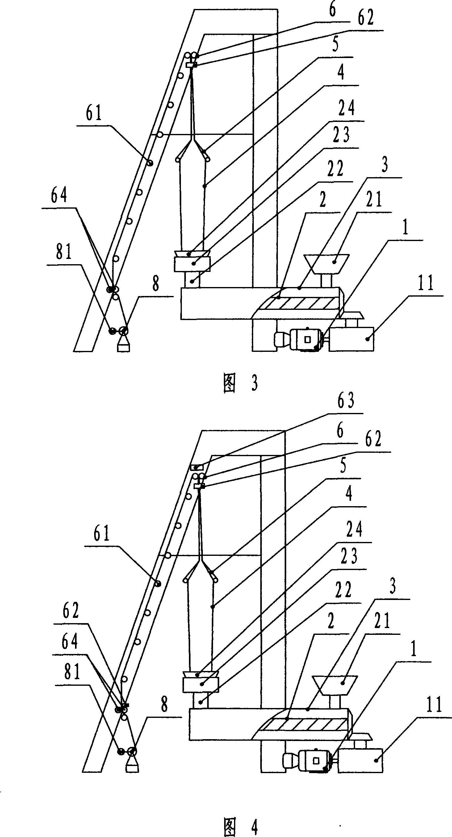 Double-layer composite production method for plastic film sheet material on blowfilm machine and equipment thereof
