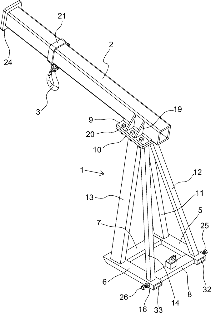 Crane jib special for forklift