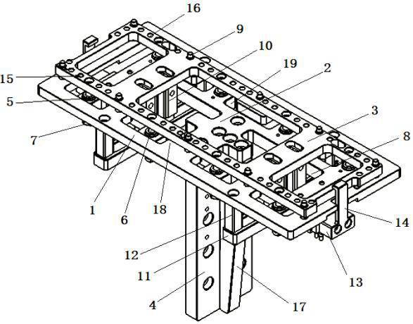 Jig cover plate disassembling and assembling mechanism of chip assembling feeding and discharging machine