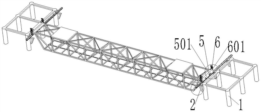 Movable safe operation platform device for large-span steel bridge deck construction