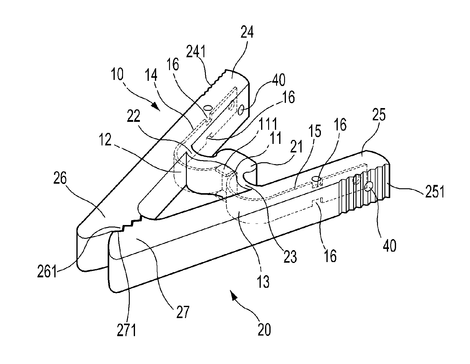 Clamping device, mould thereof, and method for manufacturing the same