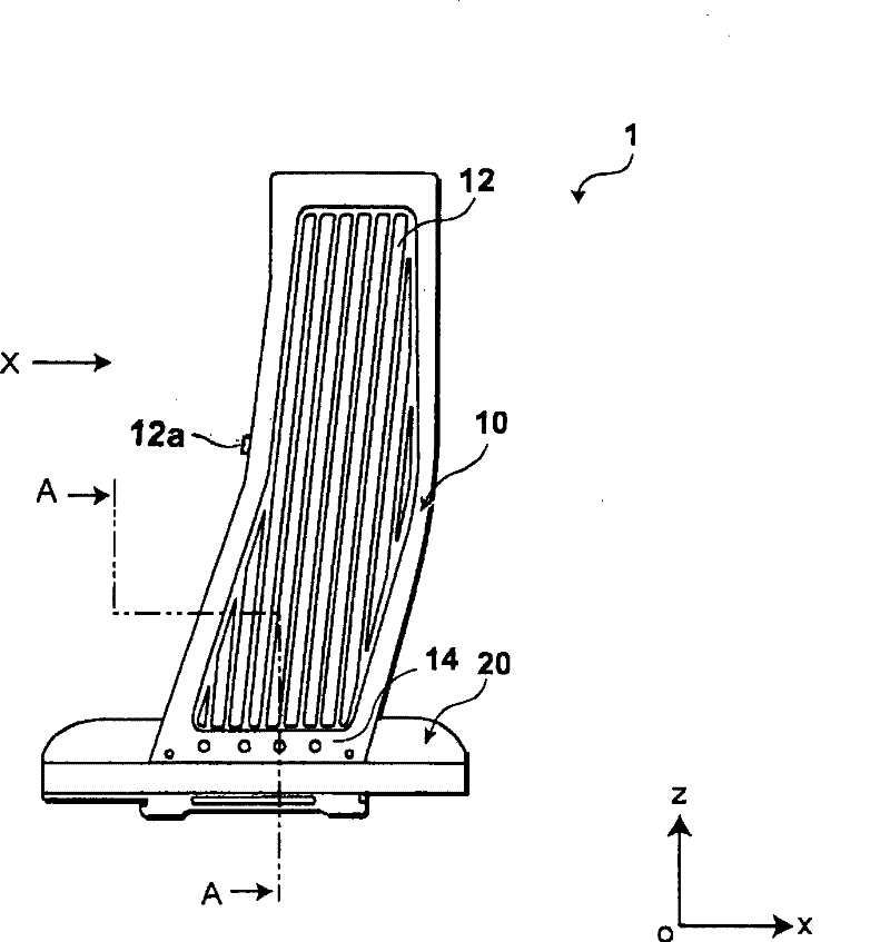 Pad structure body for accelerator padel