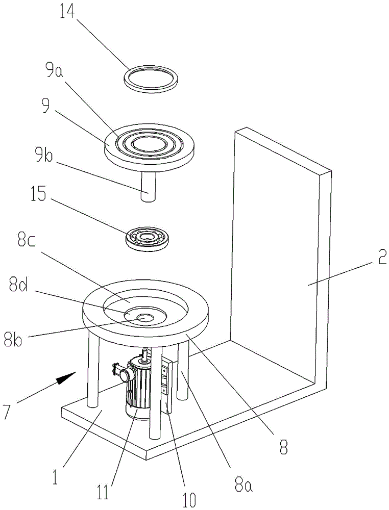 A glue coating device for the sealing ring of the upper cover of the filter