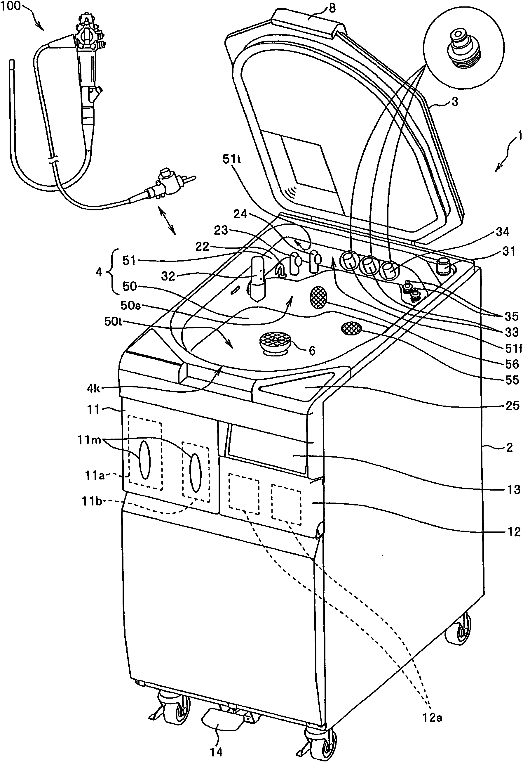 Endoscope washing and disinfecting apparatus and method of washing endoscope using endoscope washing and disinfecting apparatus