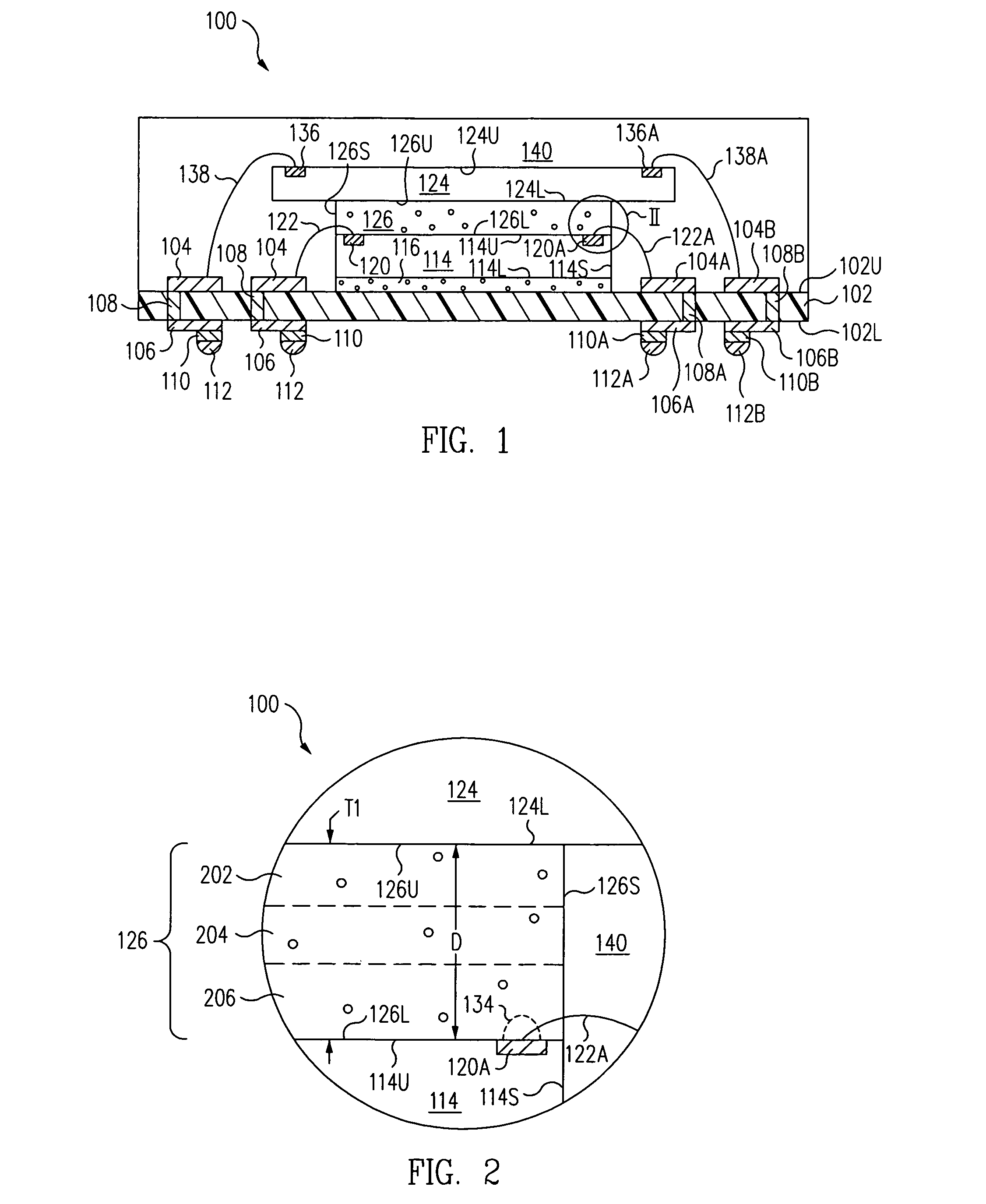 Stacked electronic component package having film-on-wire spacer