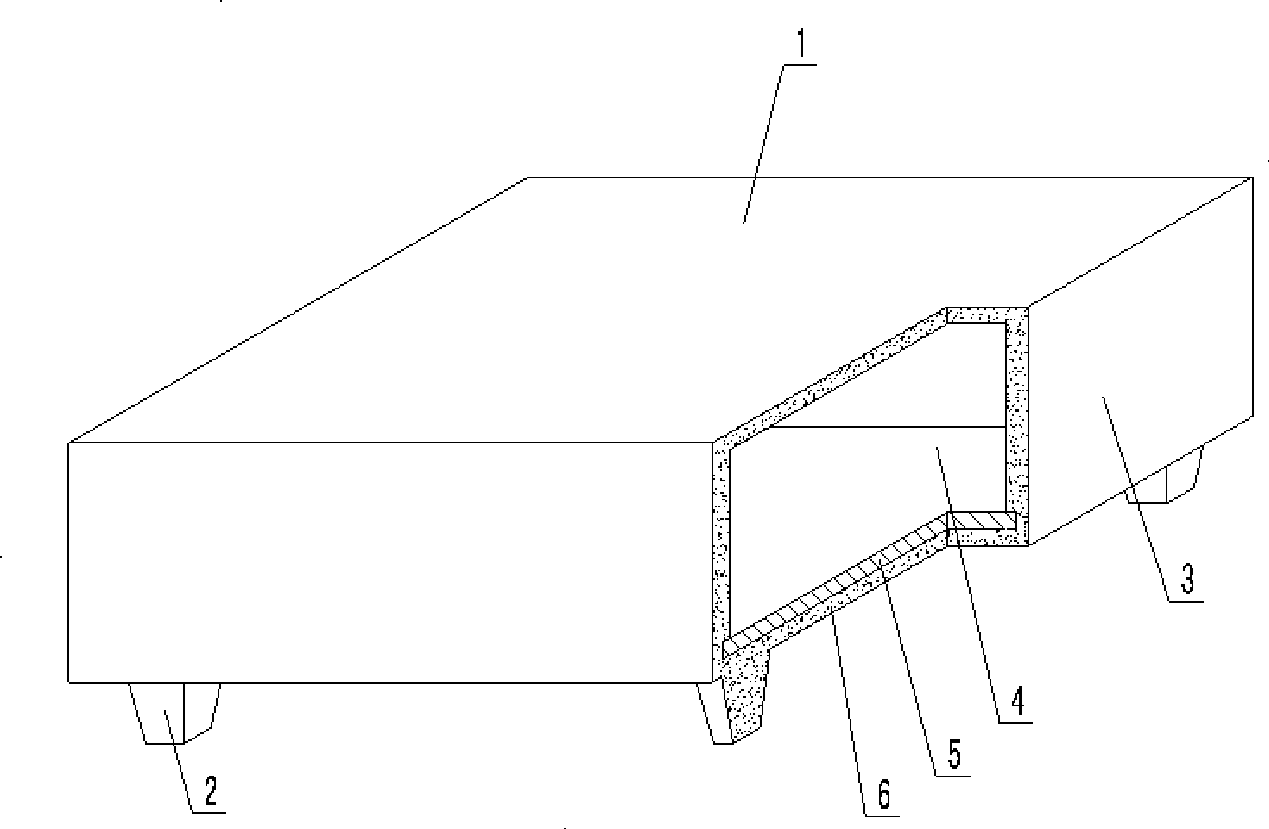 Hollow tire body for cast-in-situ concrete filling