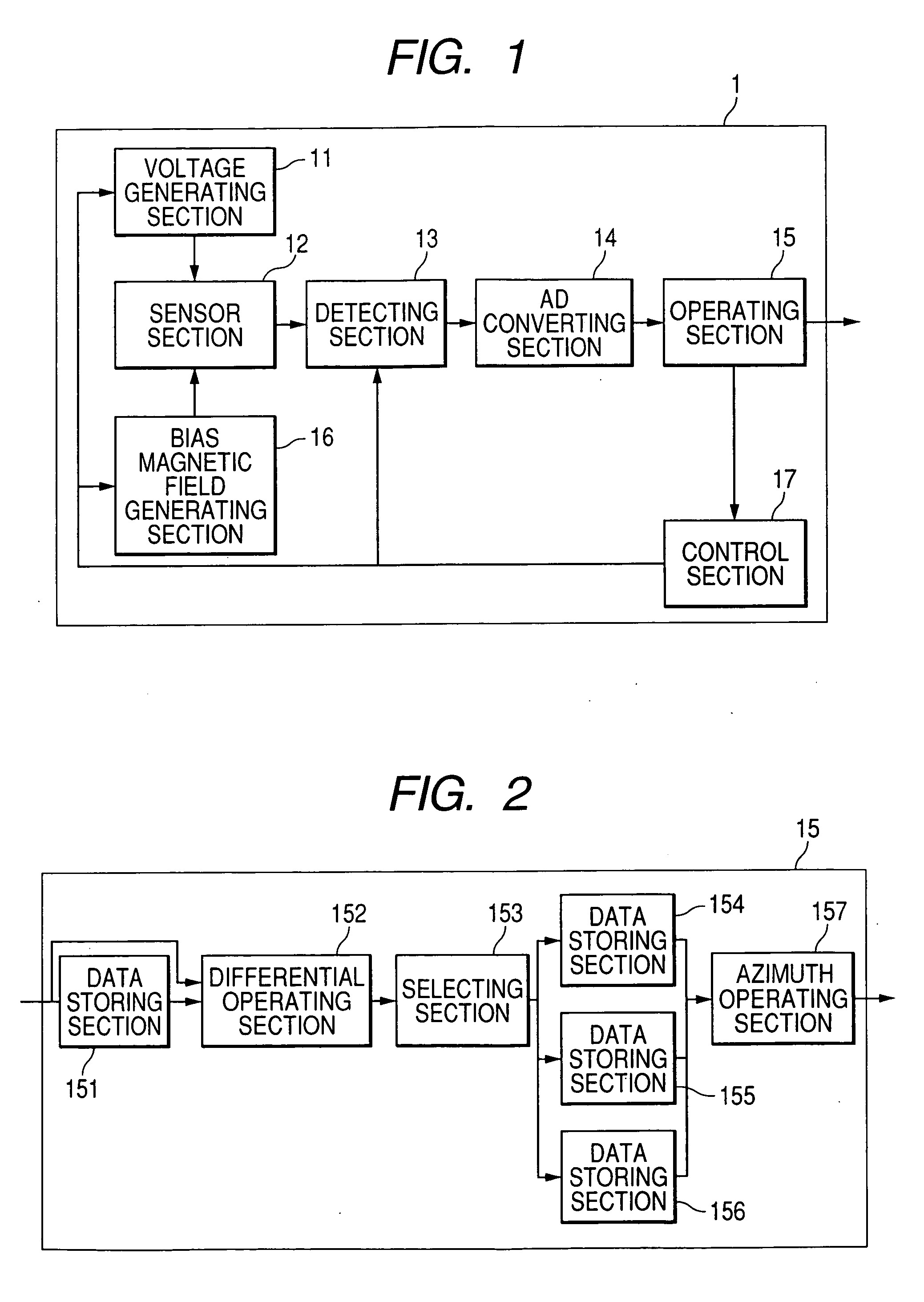 Magnetism detecting device and electronic azimuth meter using the same