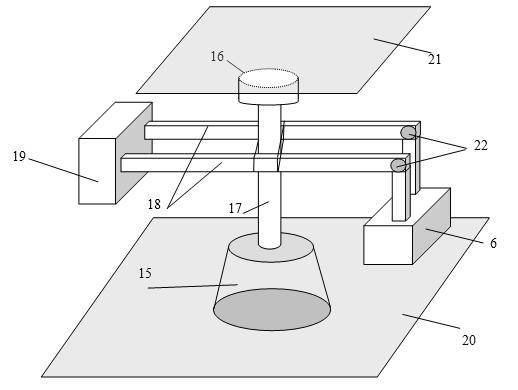 Centrifugal experimental simulation testing device for surface subsidence induced by city shield tunnel construction