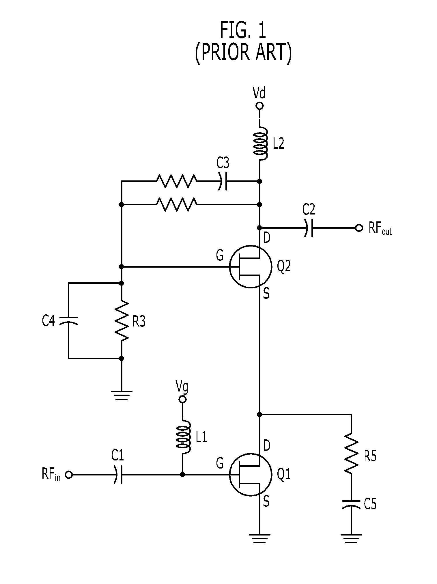 Controlled-gain wideband feedback low noise amplifier