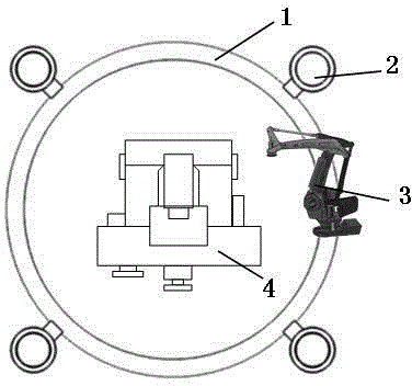 Processing method for heat-preservation heat treatment of large workpiece by adopting circular rail heating robot