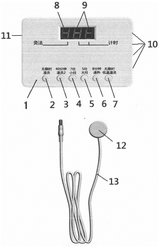 Numerically controlled electric heating moxibustion treatment instrument device