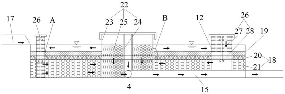 Efficient composite wetland system for reducing rainfall runoff pollutants