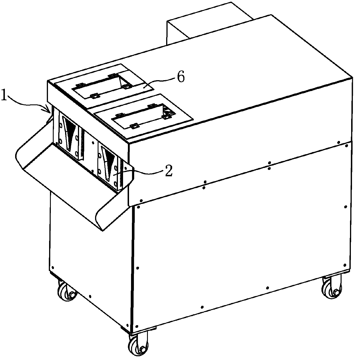 Pressing head of shred cutting machine and food shred cutting machine and method