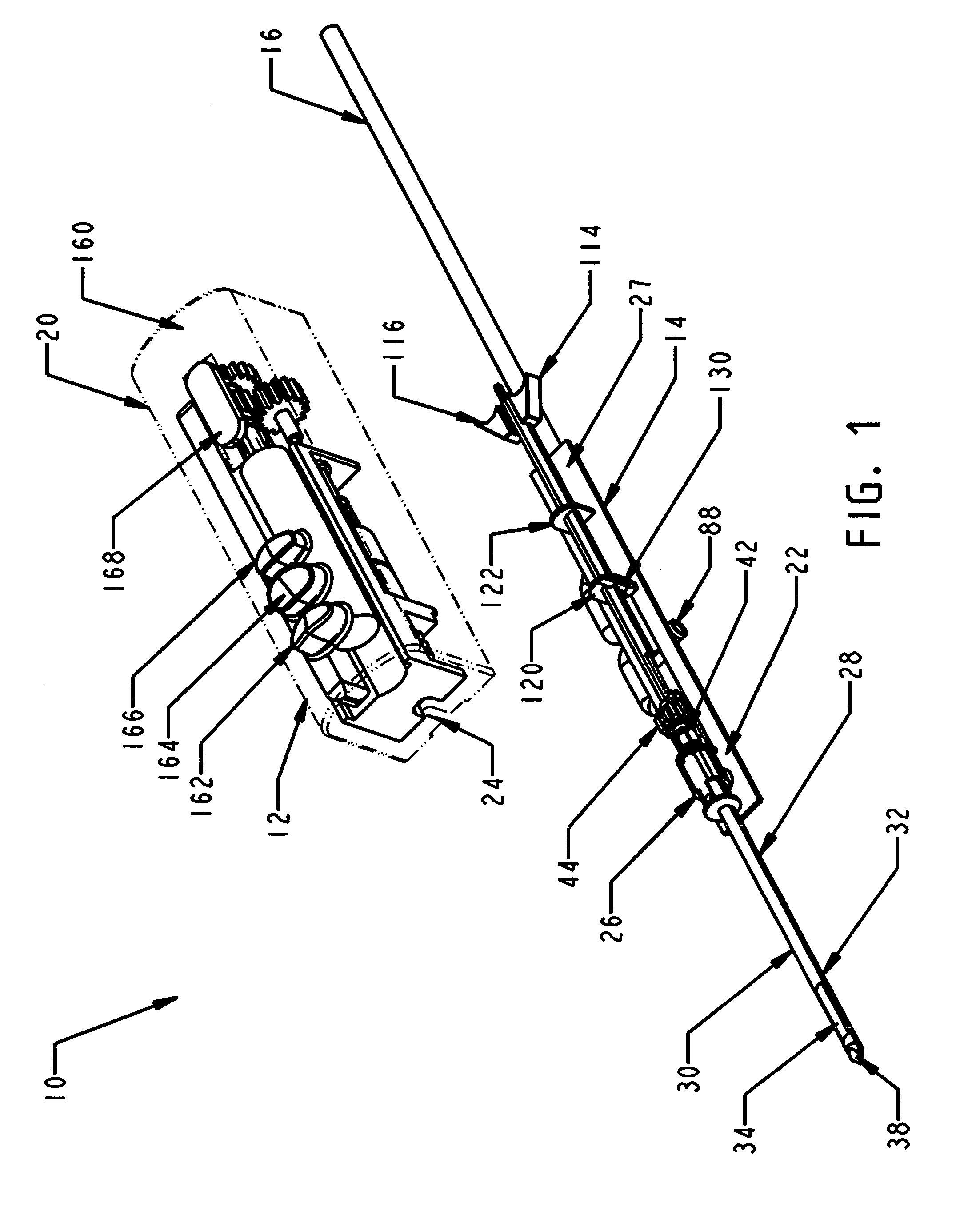 Biopsy device with replaceable probe and incorporating vibration insertion assist and static vacuum source sample stacking retrieval