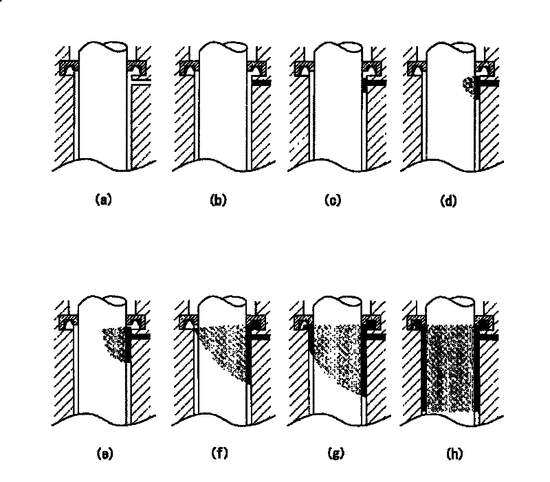 Method and device for discharging liquid material