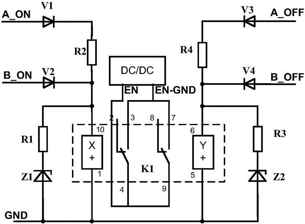 Double voltage level compatible receiving remote control command interface circuit for satellite
