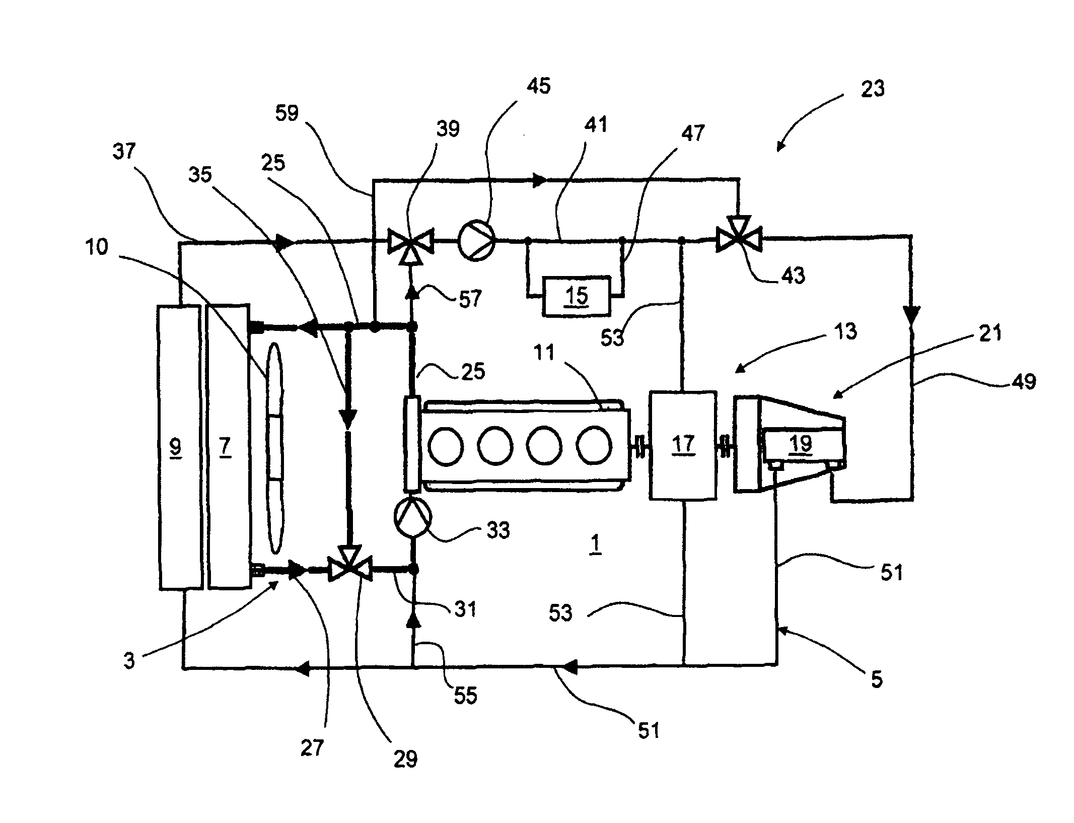 Cooler arrangement for a drive train in a motor vehicle
