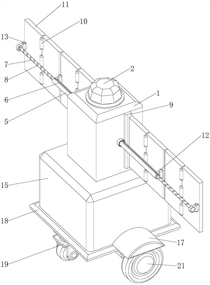 Detection point warning device for land surveying and mapping