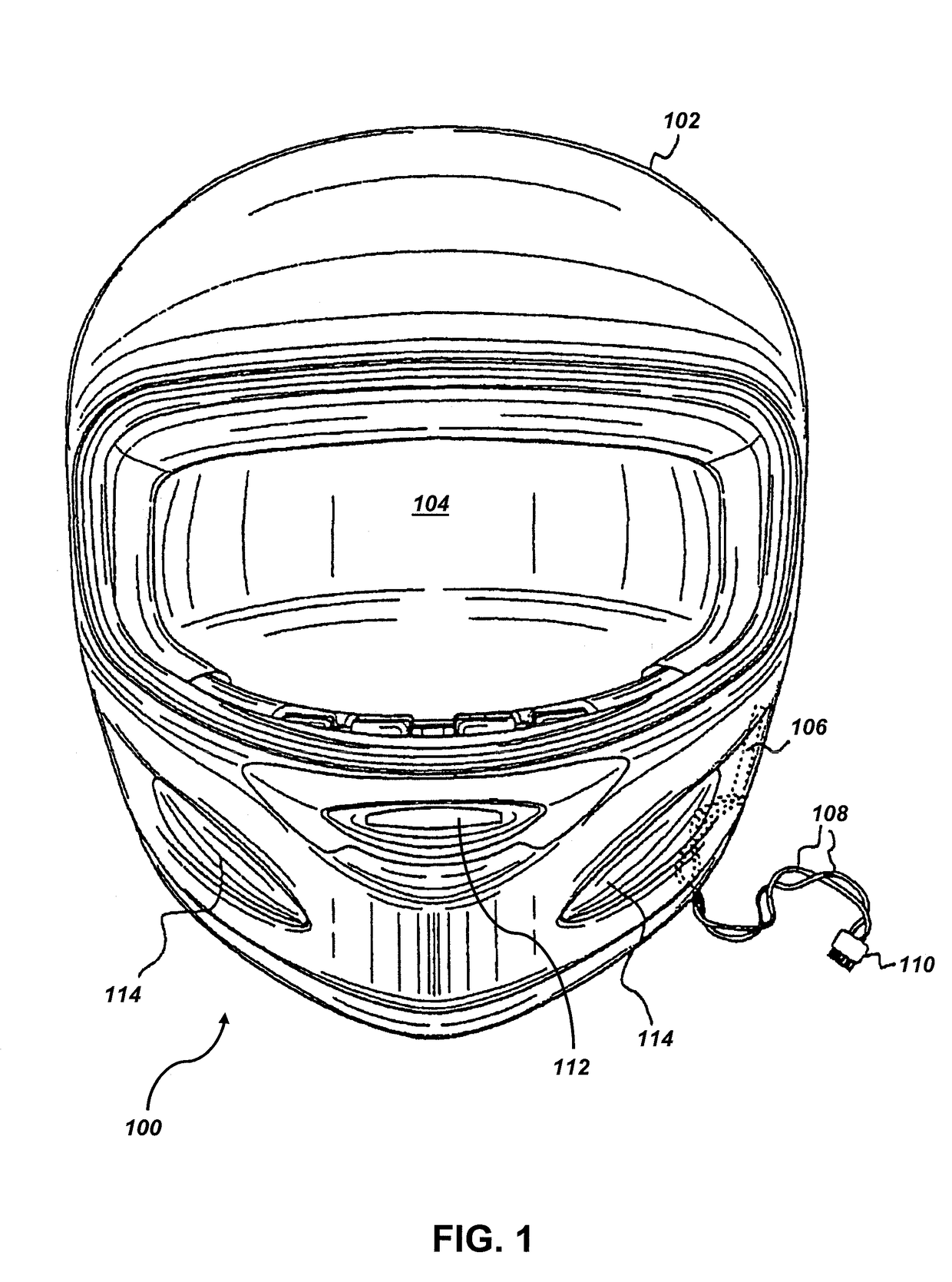 Electrical system for helmets and helmets so equipped