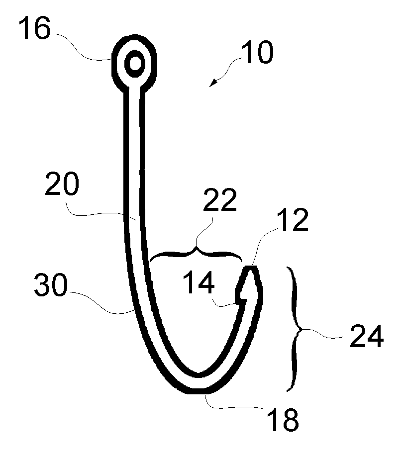 Antimicrobial containing fish hook and method of using and manufacturing same