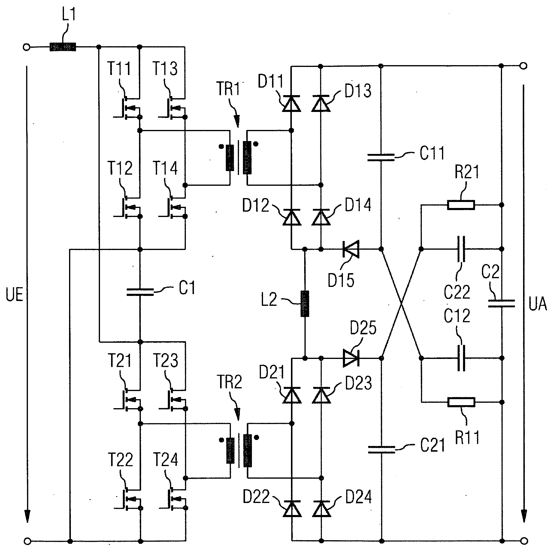 Powering Unit with Full Bridge and Wide Adjusting Range Circuit