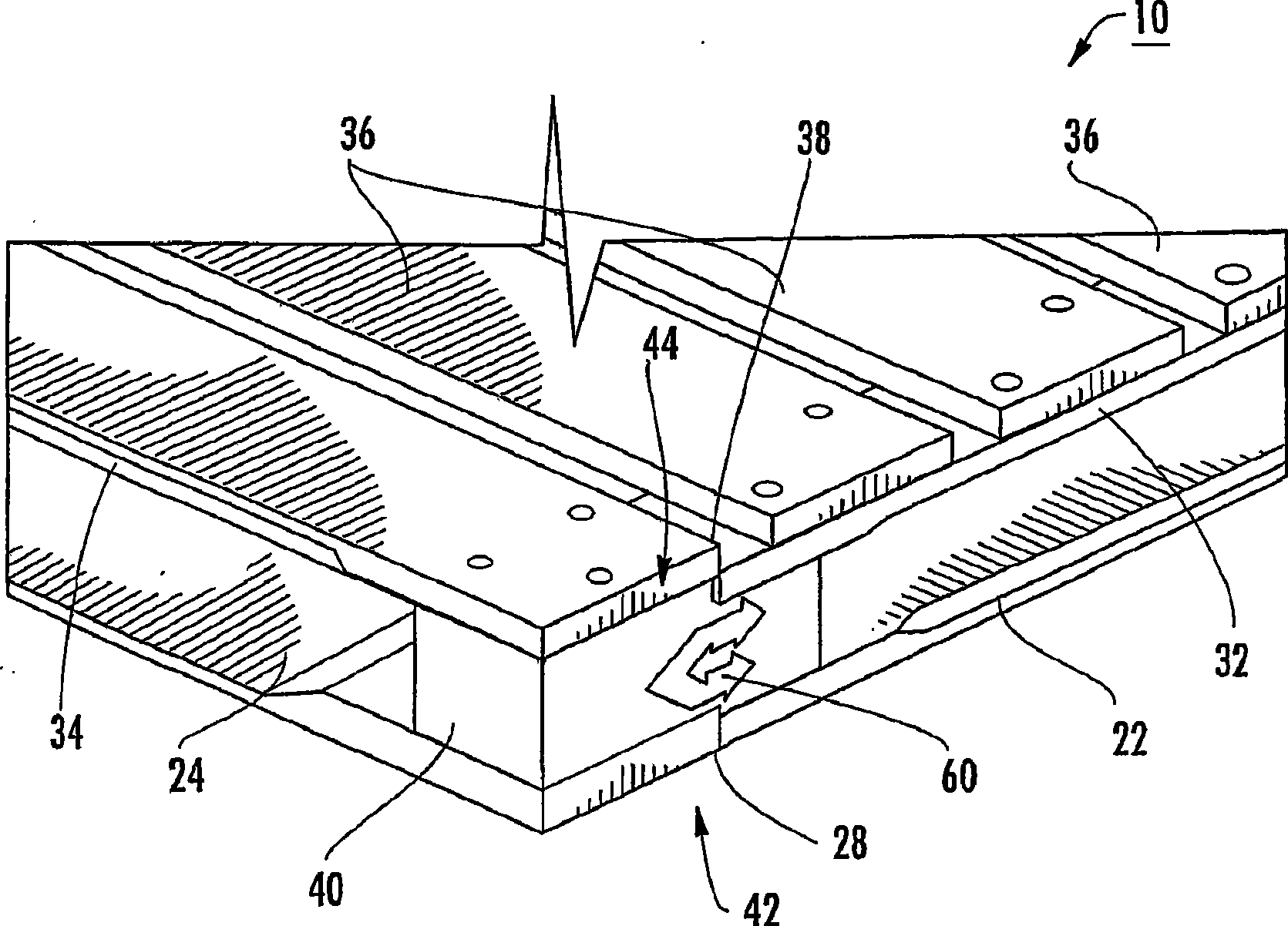 Pallet with stepped support blocks and related methods