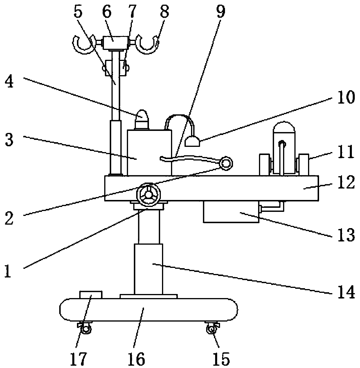 Intravenous infusion and anti-infiltration device for nursing in operating room