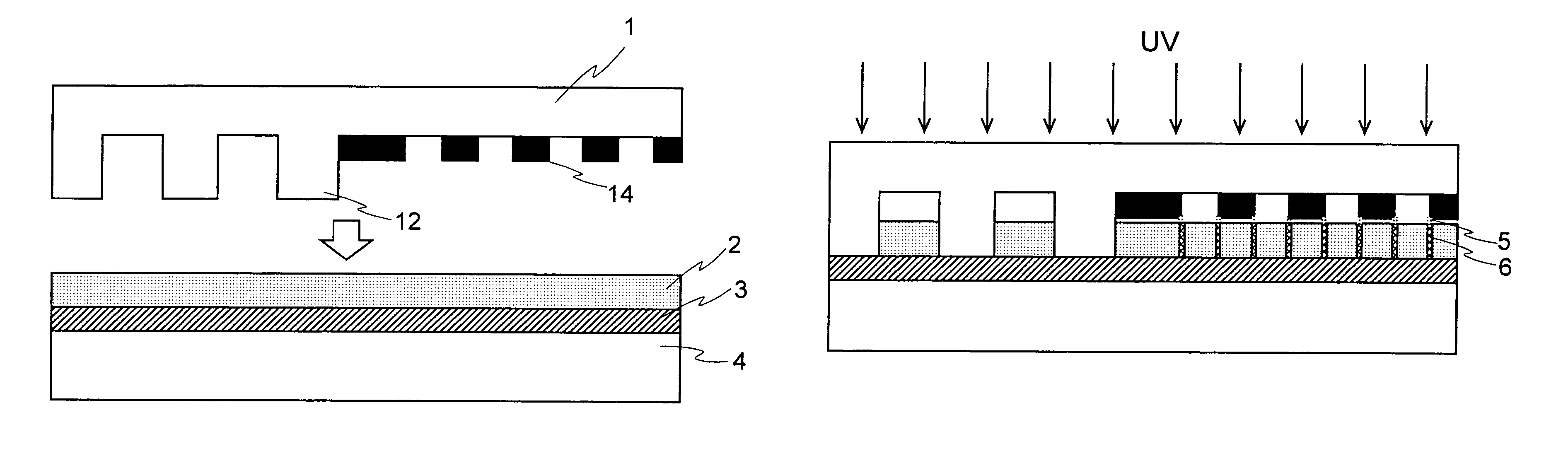 Fine resist pattern forming method and nanoimprint mold structure