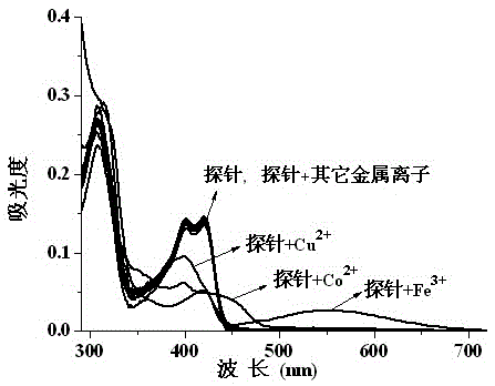 Fluorescent probe reagent for concurrent selection and determination of multiple metal ions, and preparation and appliance