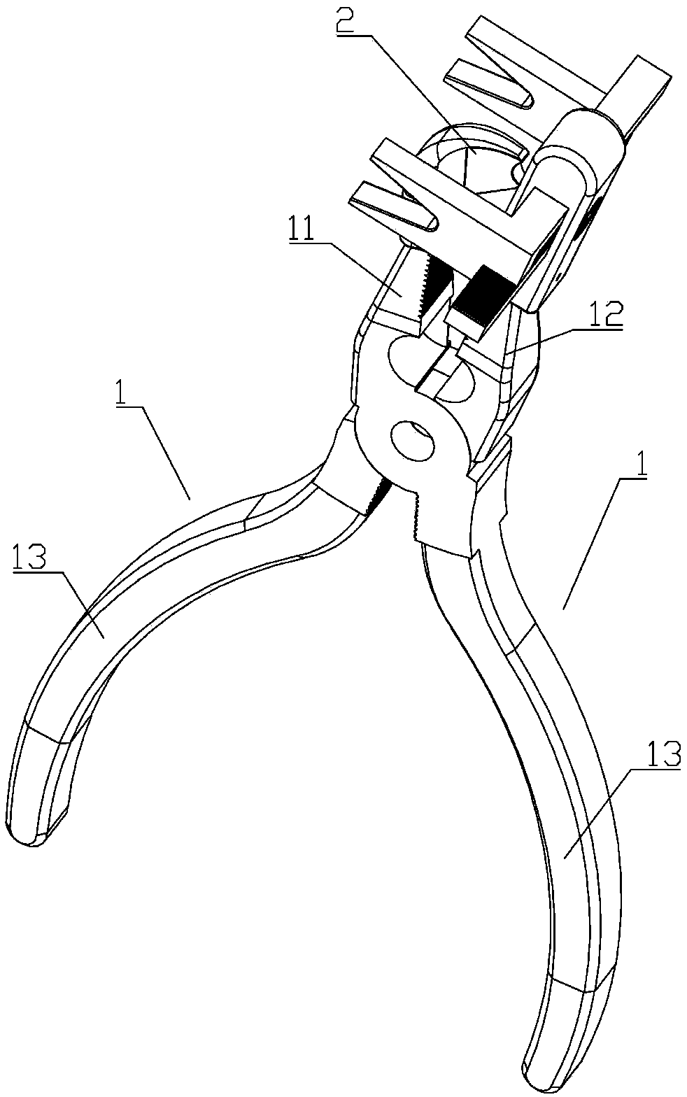 A kind of wire bending pliers with convenient adjustment