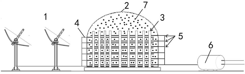 Trough type solar all-day heat supply system using dust particles as energy storage material