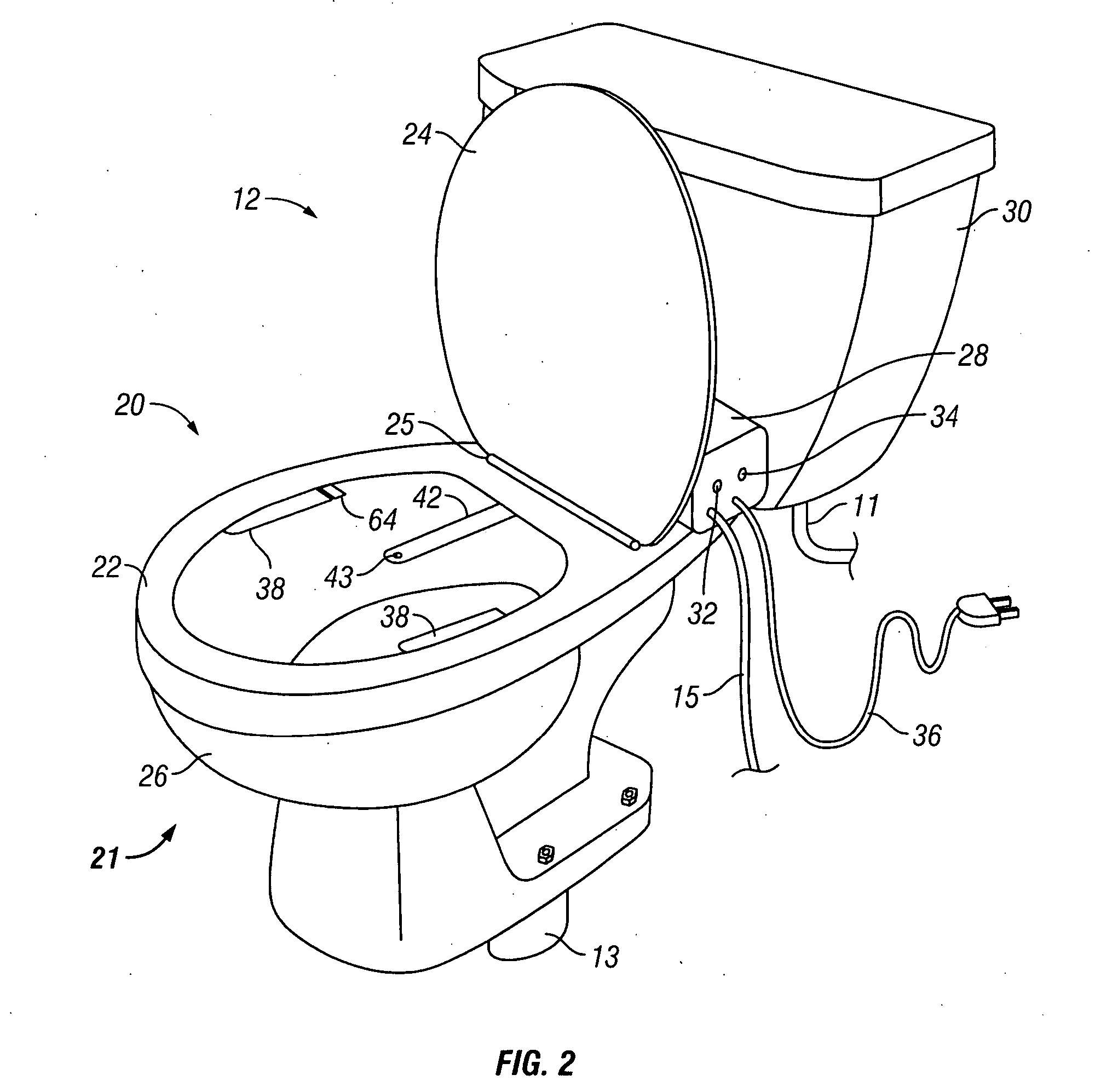 Toilet accessory with sterilization elements