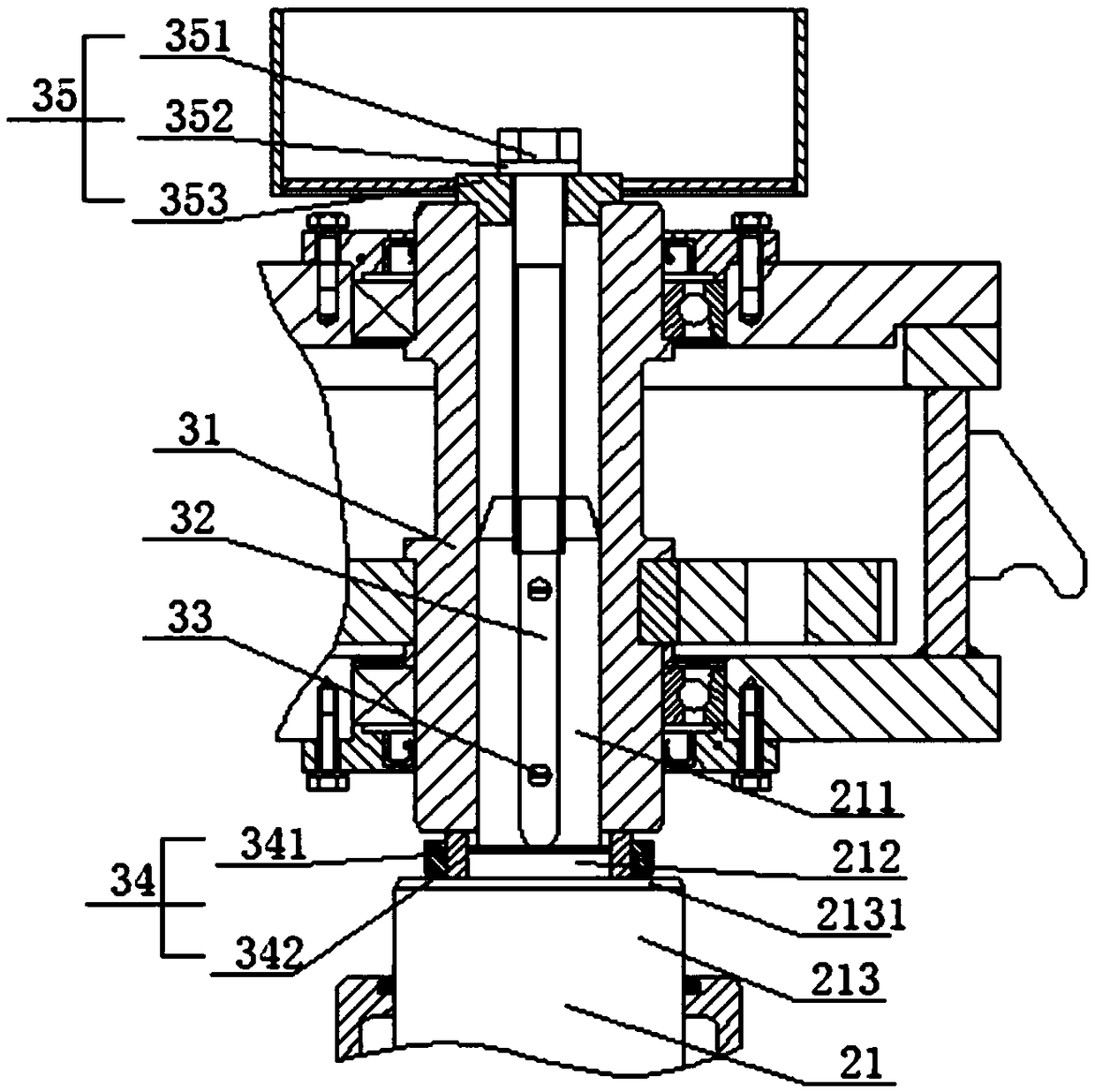 Pull rod connection structure in short-stress path rolling mill