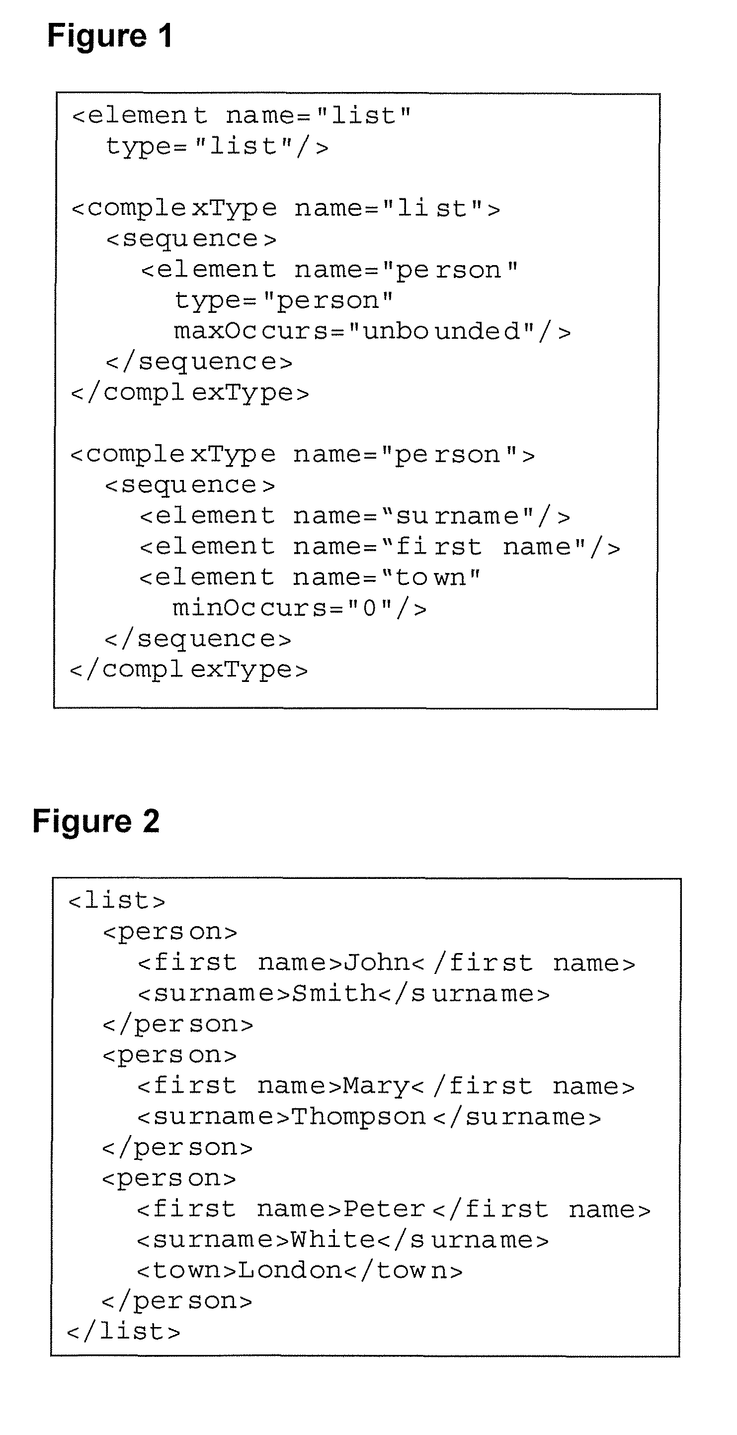 Method and device for generating reference patterns from a document written in markup language and associated coding and decoding methods and devices