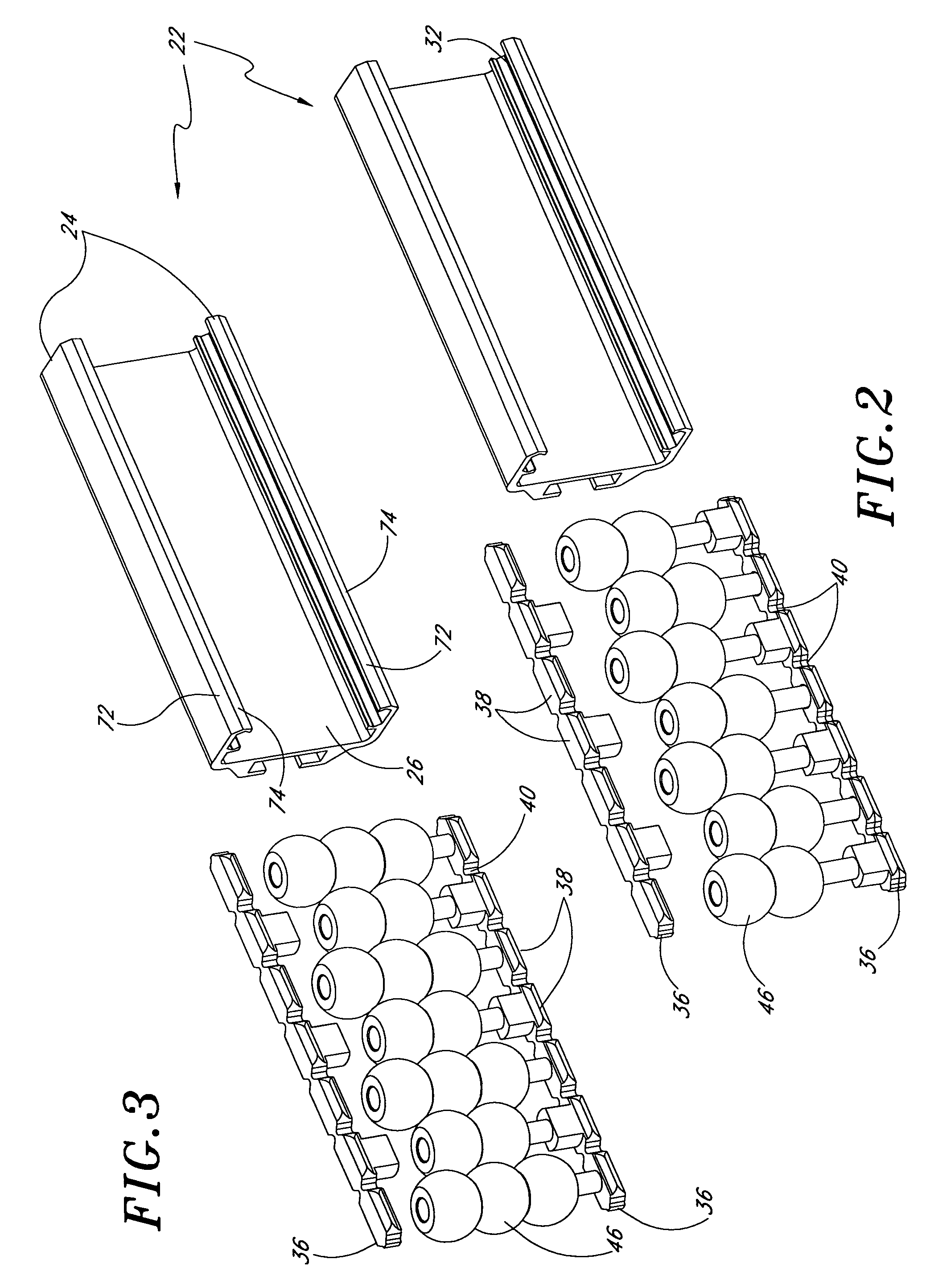 Bendable/twistable rolling conveyor guide