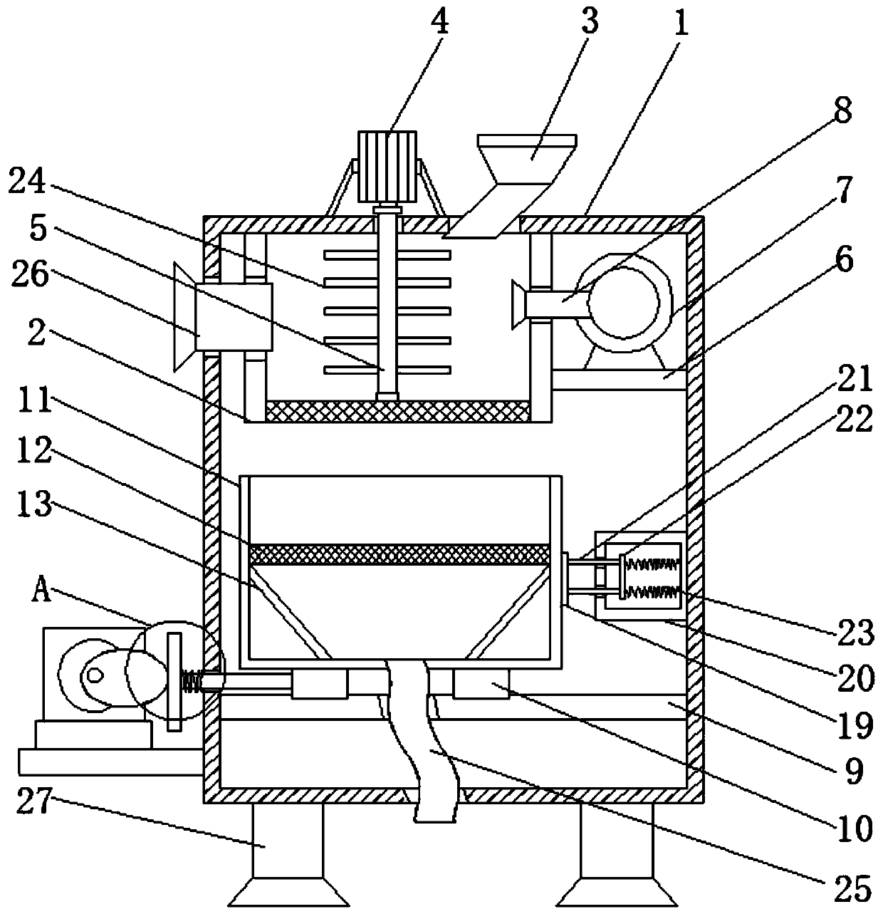 Agricultural grain screening device