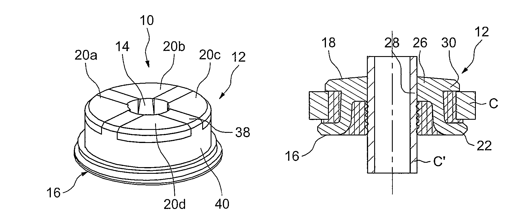 Device for the sealed retention of a pipe, method for the sealed mounting of a pipe through a partition wall and use of such a device for the sealed penetration of a partition wall of an aircraft tank