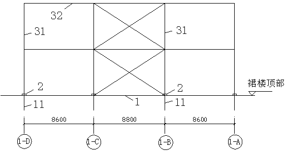 A method for assembling a steel structure corridor of a super high-rise twin-tower building