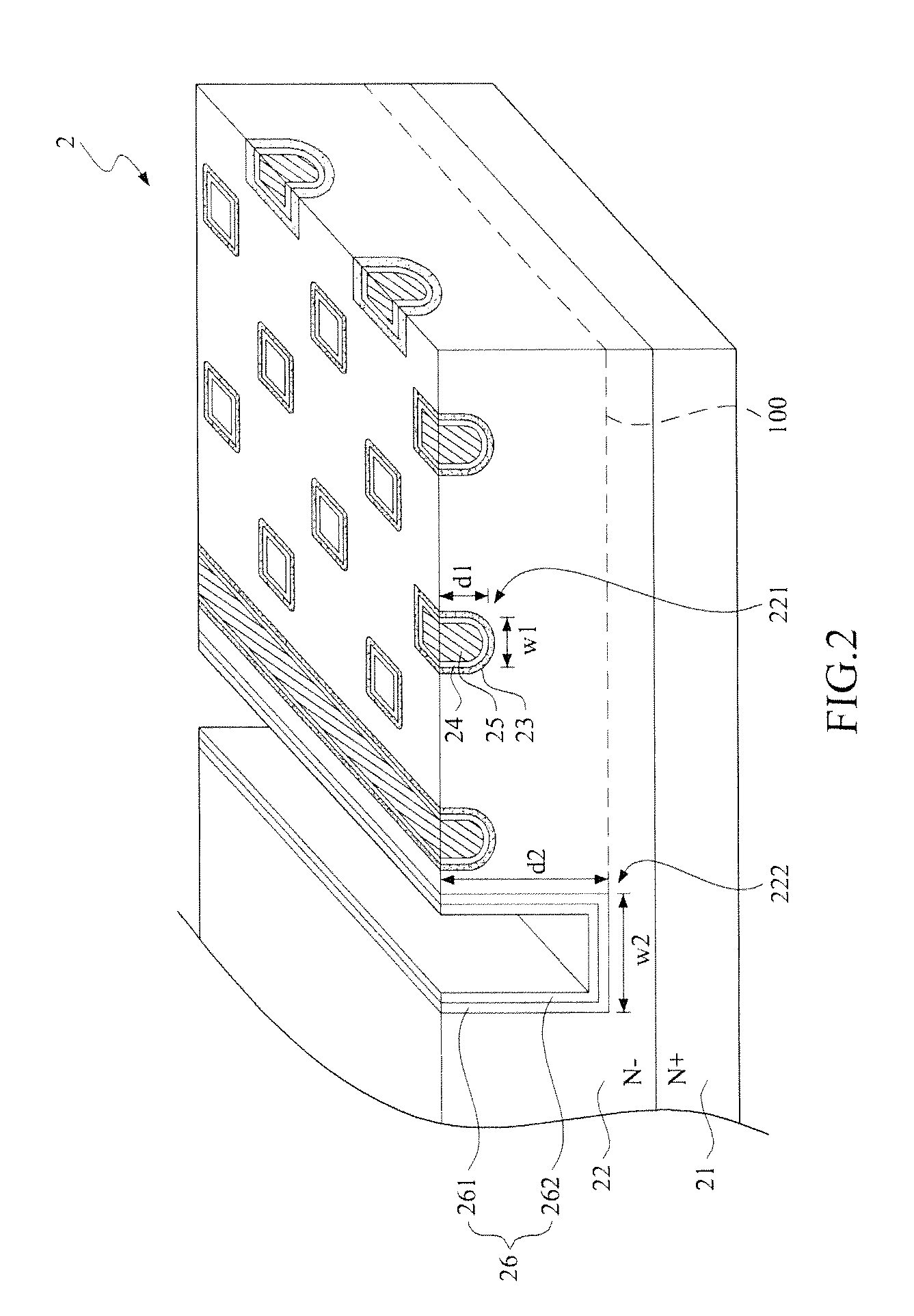 Semiconductor structure with dispersedly arranged active region trenches