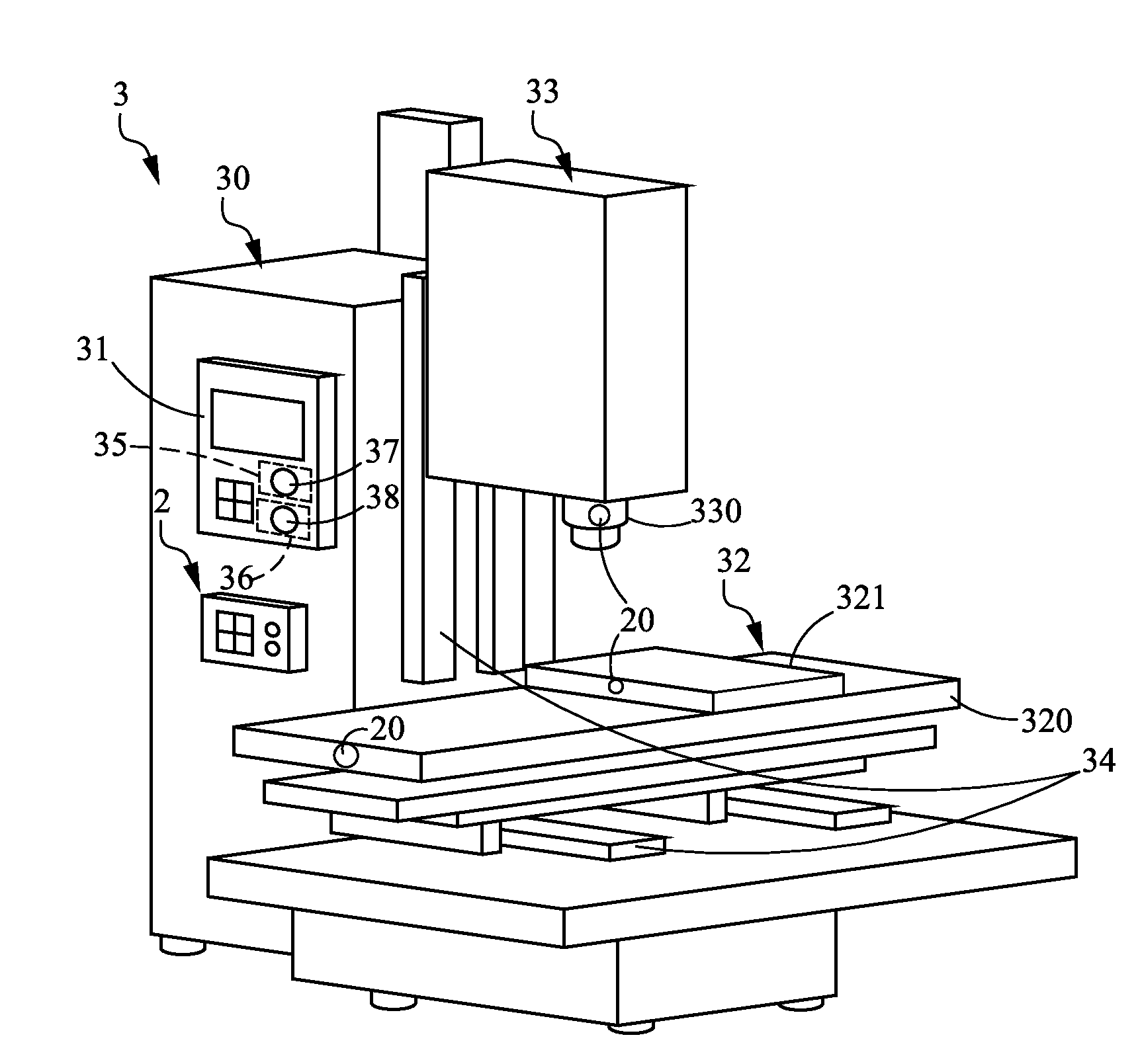 Module for on-line vibration detection and adjustment and machining center using the same