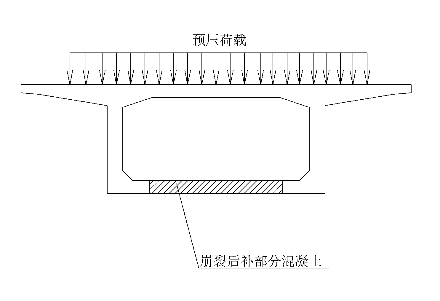 Reinforcement method for pre-stress continuous beam base plate cracks