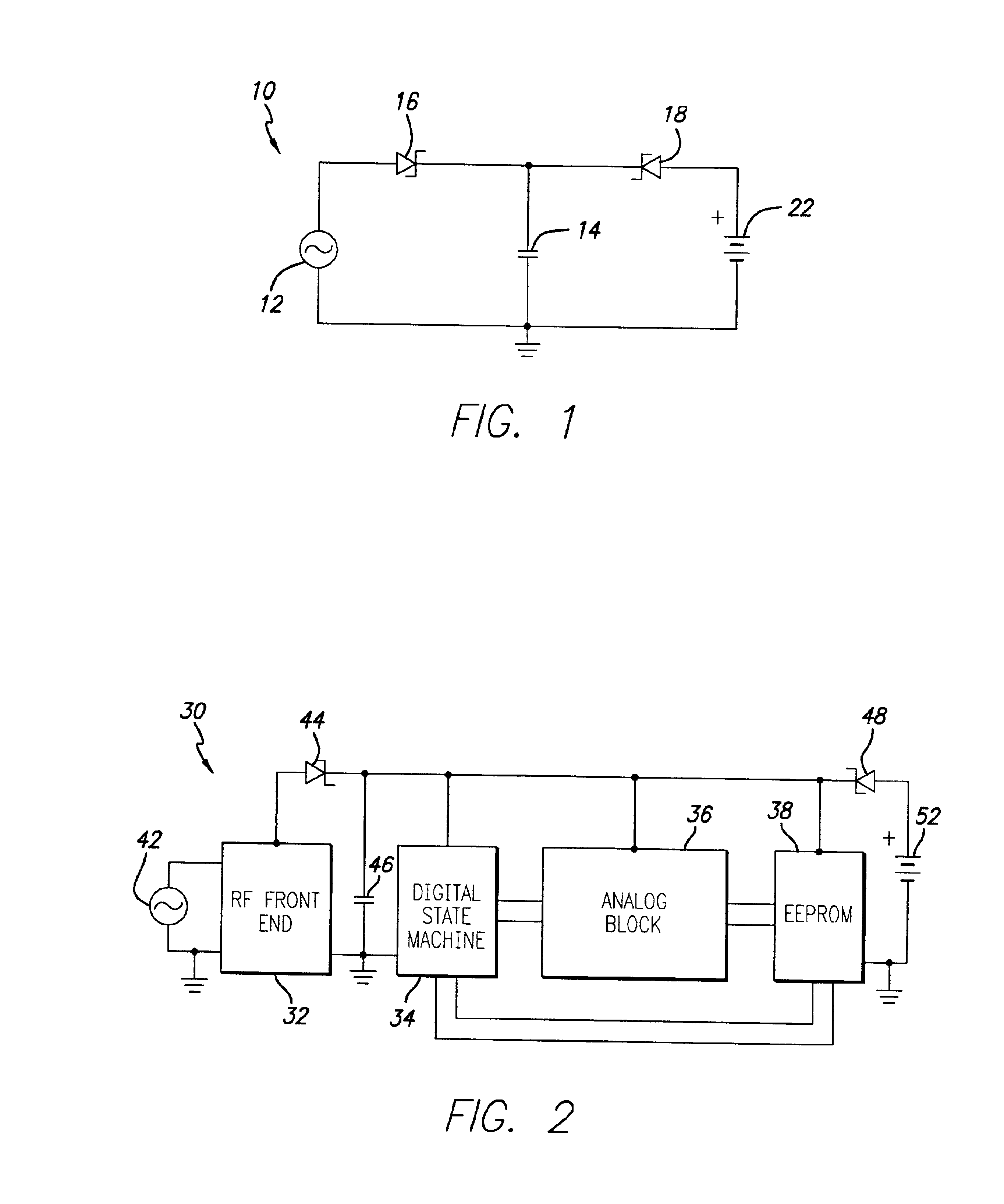 RFID tag having combined battery and passive power source